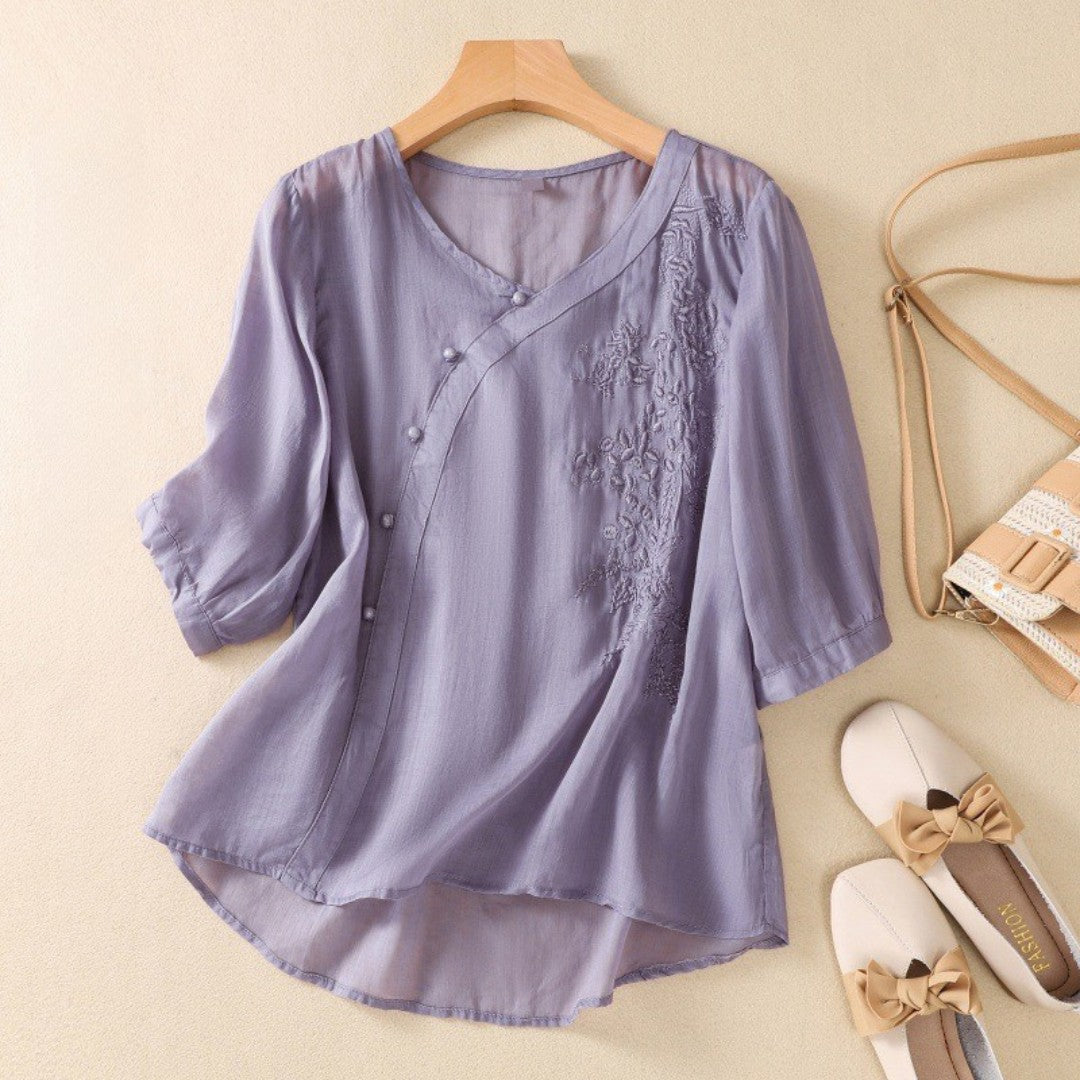Magique™ | Blouse met bloemenborduursels