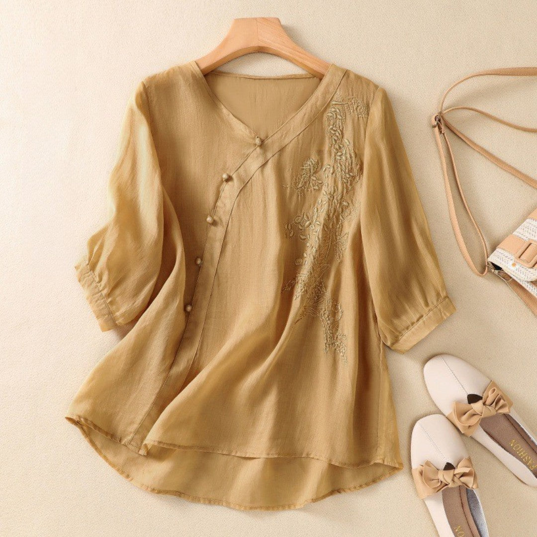 Magique™ | Blouse met bloemenborduursels