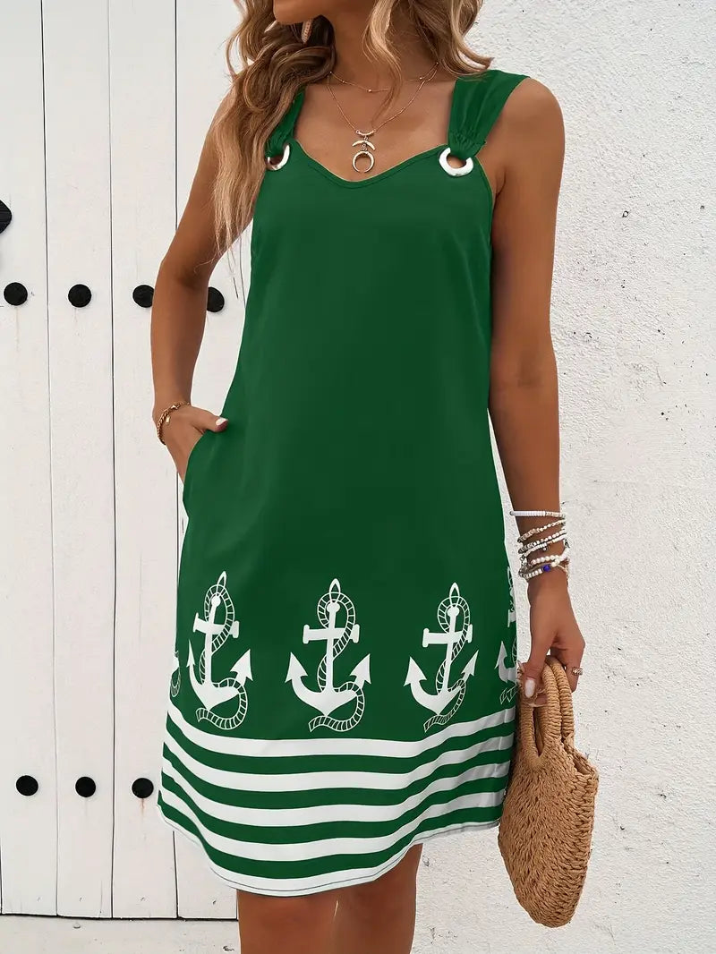 Noelle™ – Zomerjurk met Anker Print