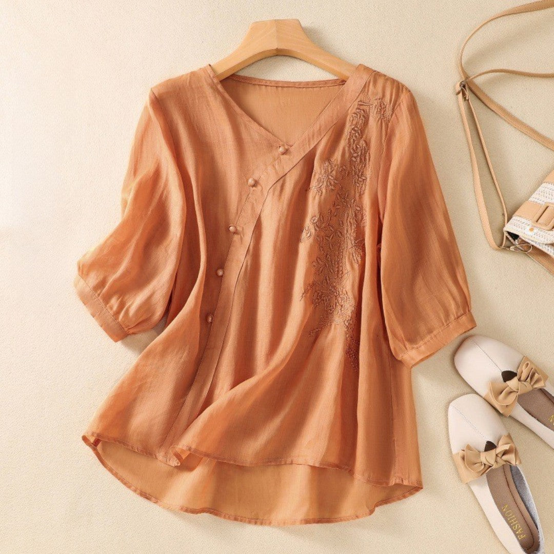 Magique™ | Blouse met bloemenborduursels