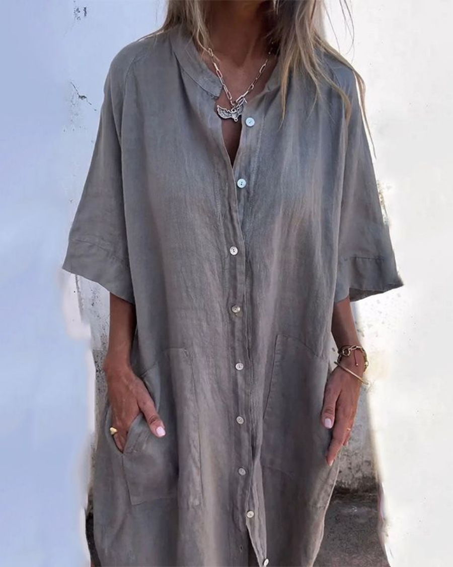 Isabelle | Ibiza-stijl hemdjurk met luchtige pasvorm