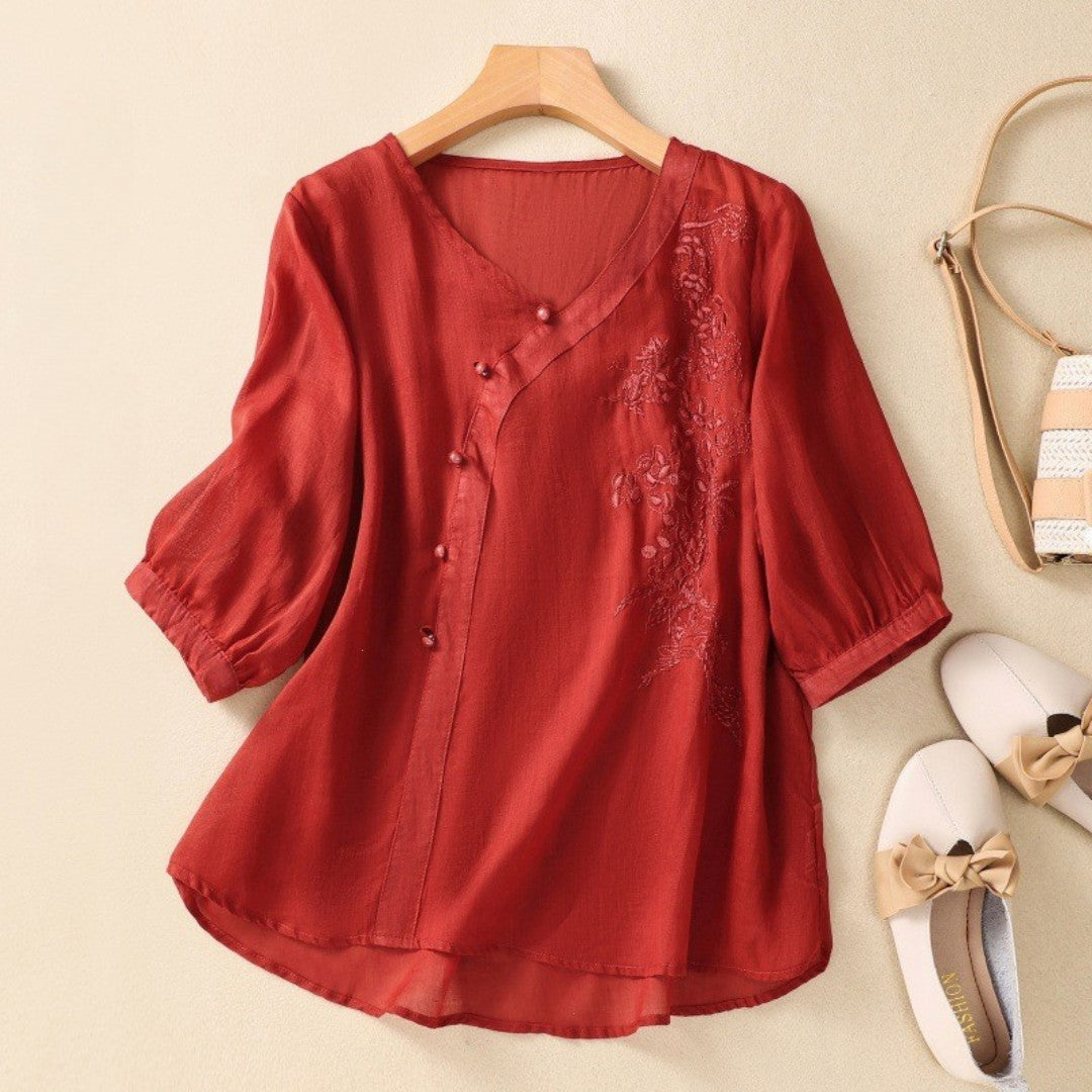 Magique™ | Blouse met bloemenborduursels