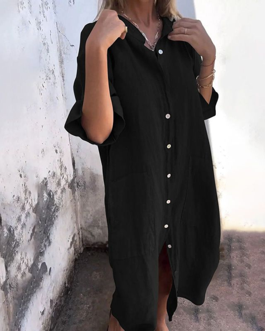 Isabelle | Ibiza-stijl hemdjurk met luchtige pasvorm