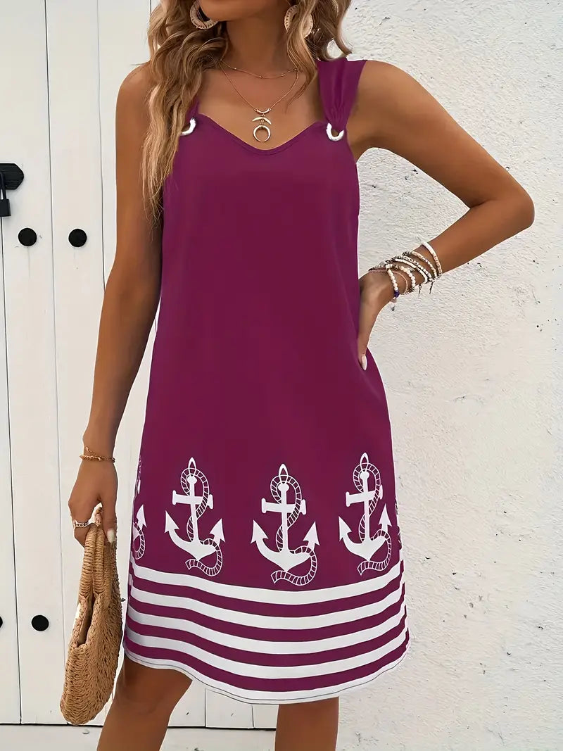 Noelle™ – Zomerjurk met Anker Print