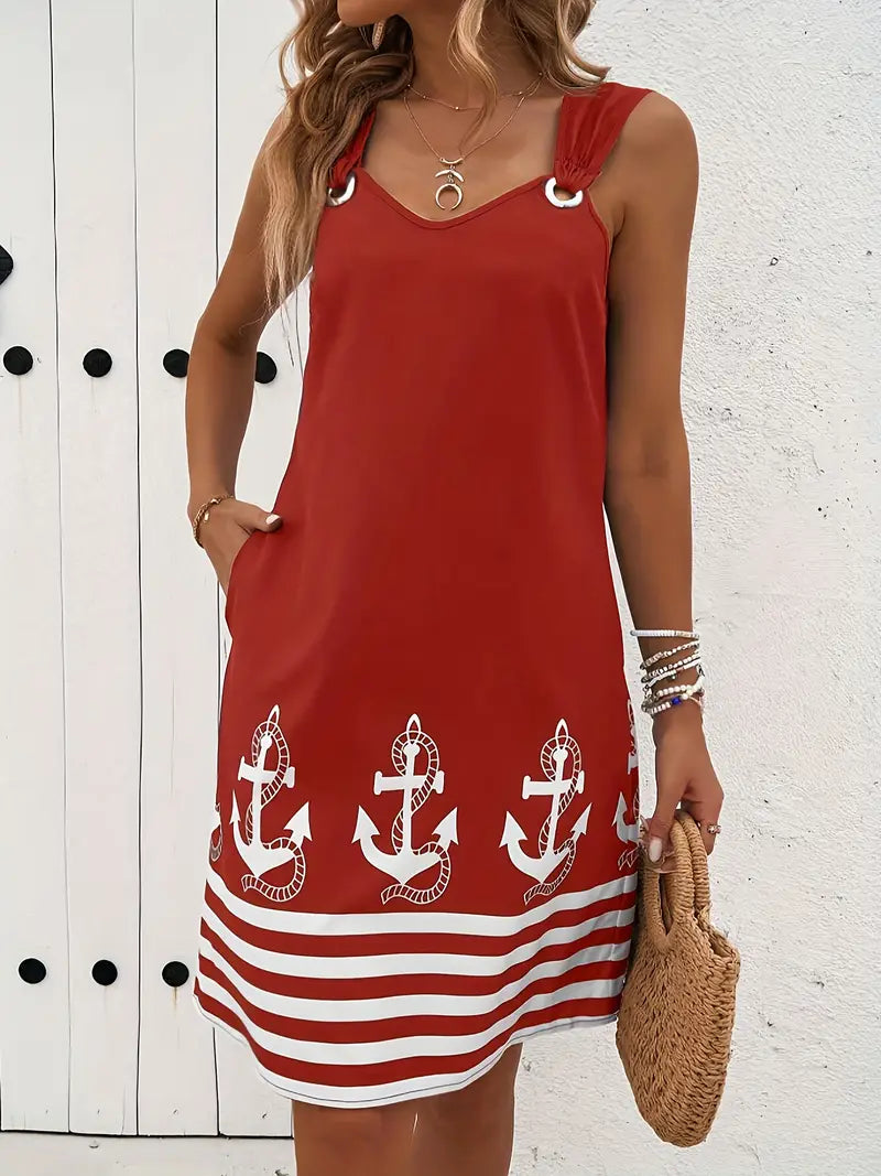 Noelle™ – Zomerjurk met Anker Print