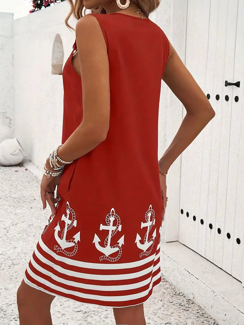 Noelle™ – Zomerjurk met Anker Print