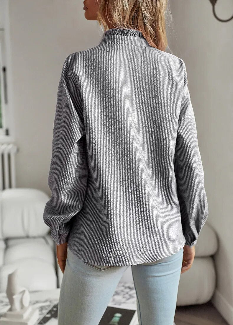 Laila - Blusa de manga larga con volantes