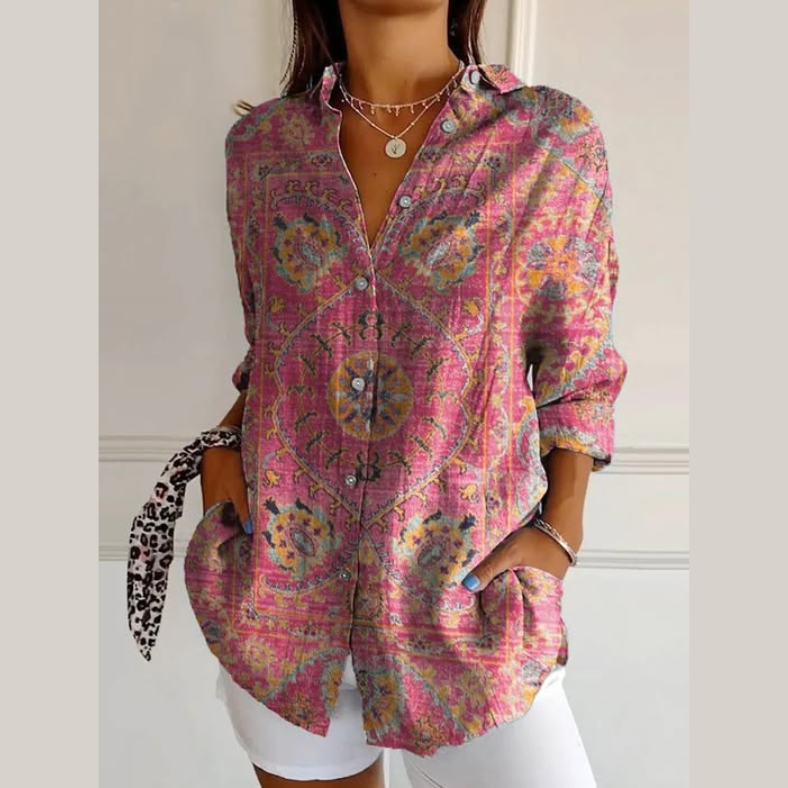 Sophie | Kleurrijk Retro Shirt