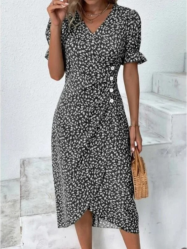 Nora | Midi Jurk met Bloemenprint