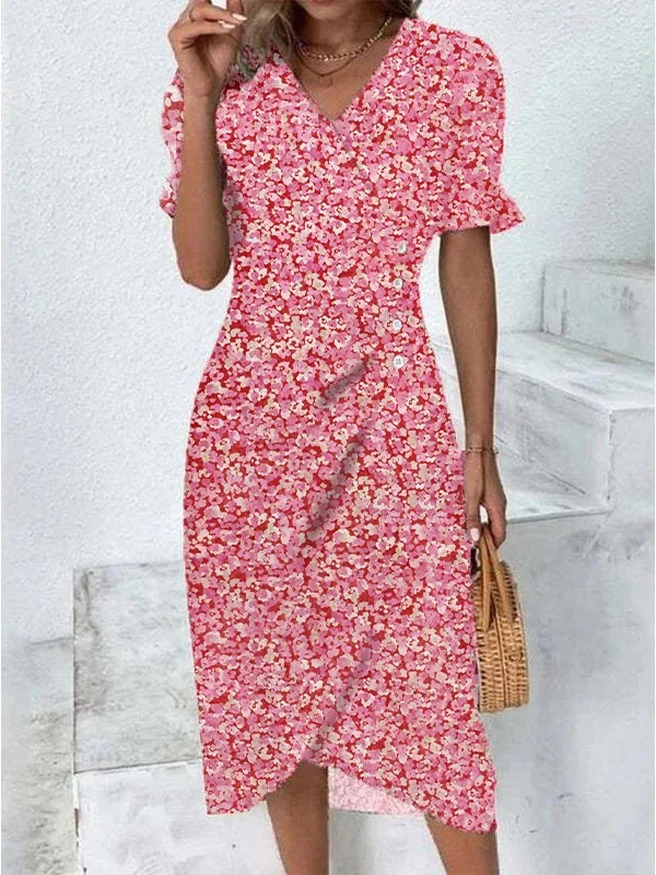 Nora | Midi Jurk met Bloemenprint