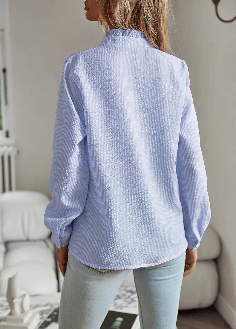 Laila - Blusa de manga larga con volantes