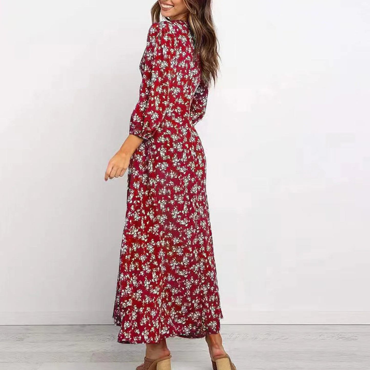 Lilou | Boho-chique jurk met bloemenprint en vloeiende lijn