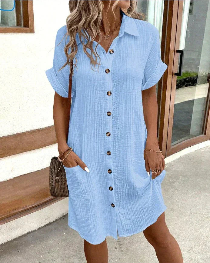 Bernadette | Casual polojurk met knoopsluiting en zakken