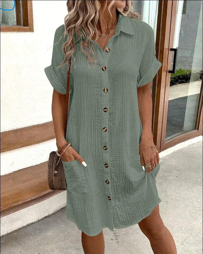 Bernadette | Casual polojurk met knoopsluiting en zakken
