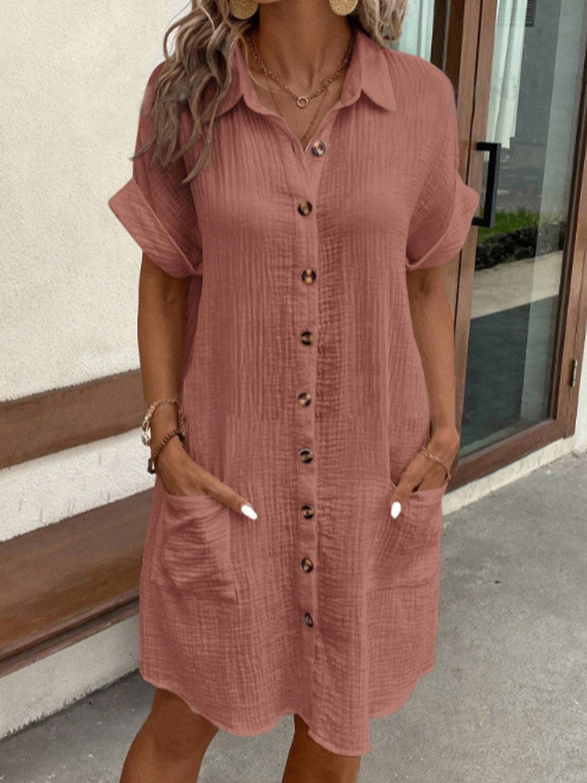 Bernadette | Casual polojurk met knoopsluiting en zakken