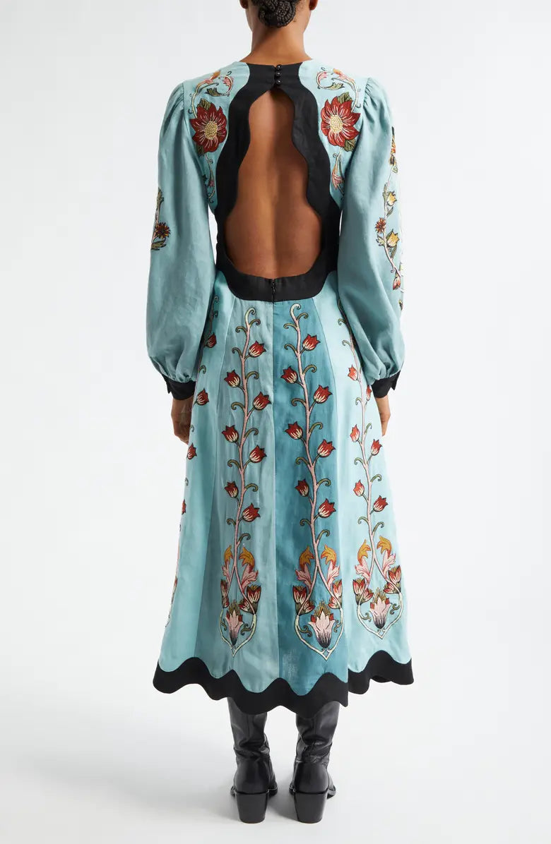 Sophia | Blauwe Midi Jurk