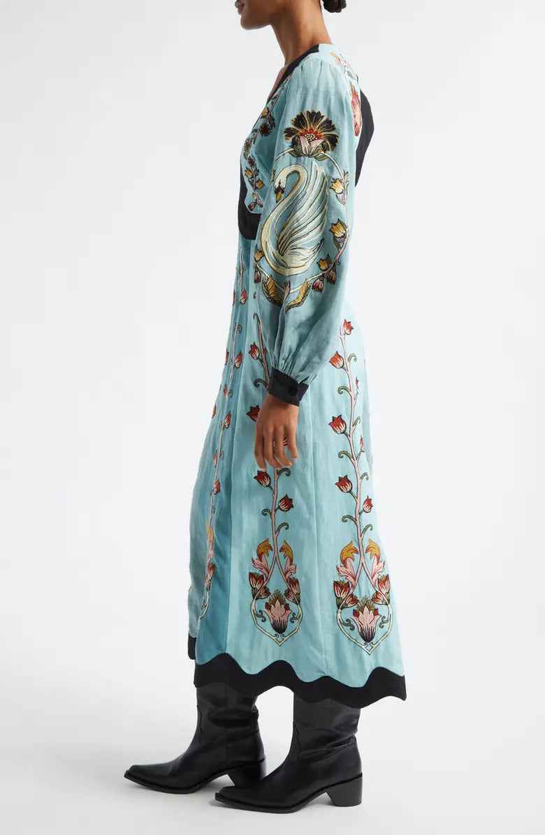 Sophia | Blauwe Midi Jurk