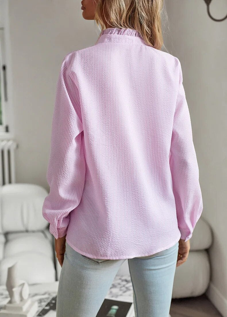 Laila - Blusa de manga larga con volantes