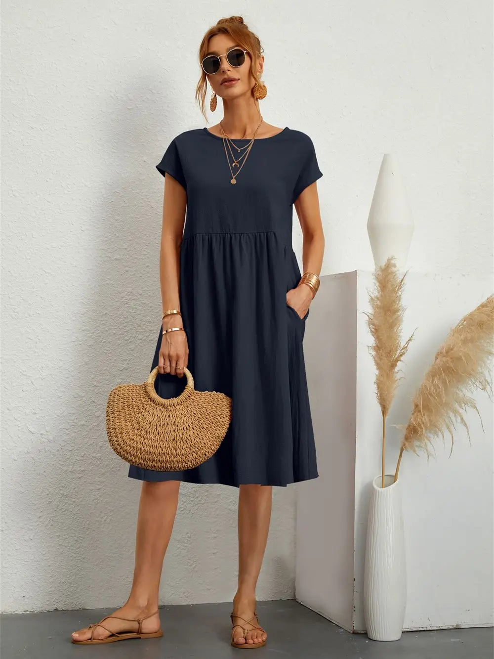 Faye – Casual Jurk met Zakken