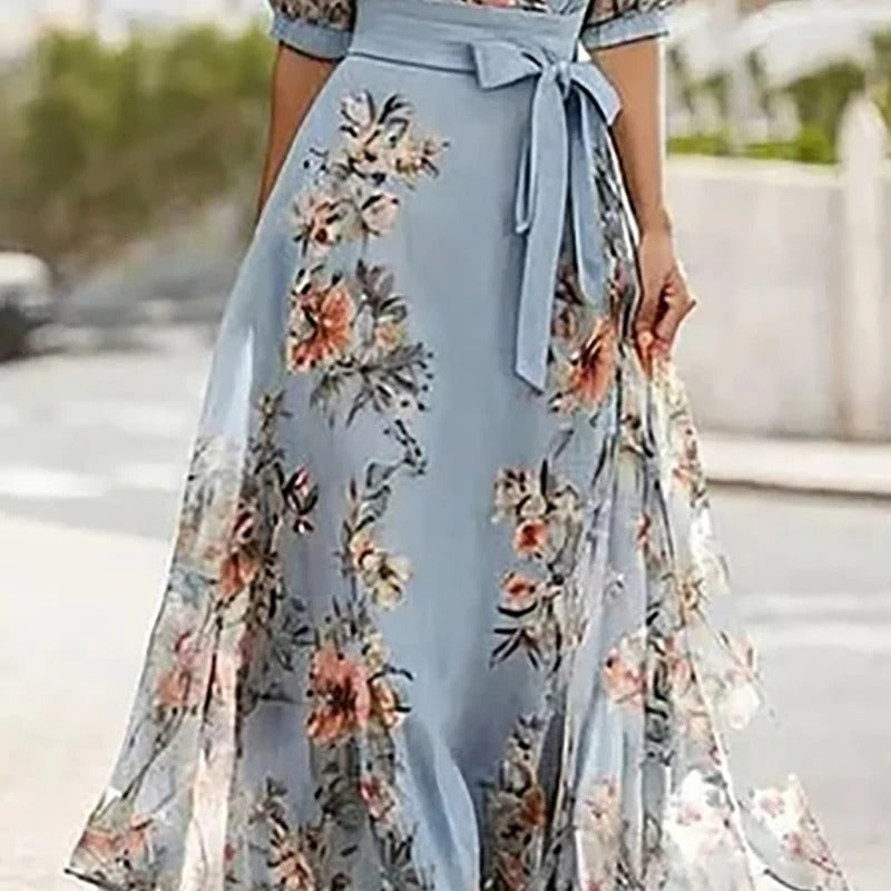 Luna | Bloemenprint Maxi Jurk