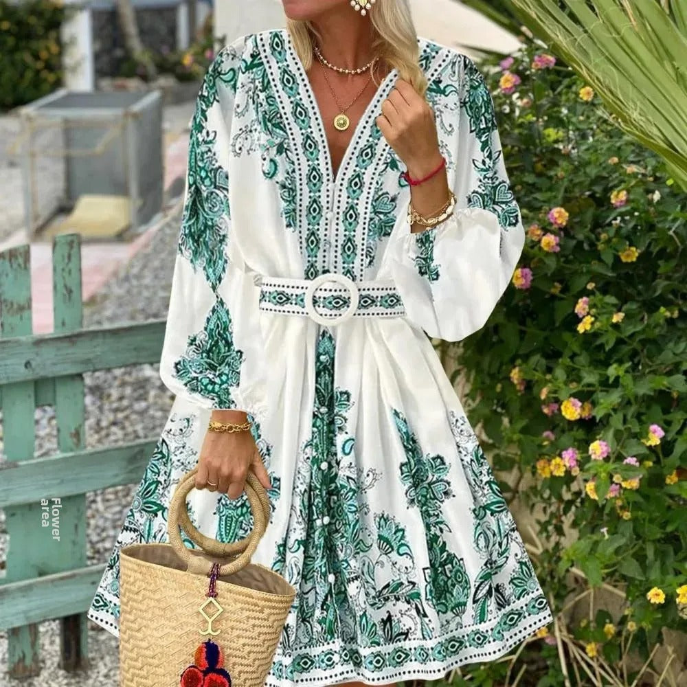 Aylin™ | Jurk met Print en Riem