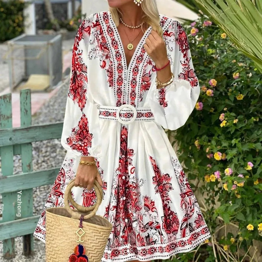 Aylin™ | Jurk met Print en Riem