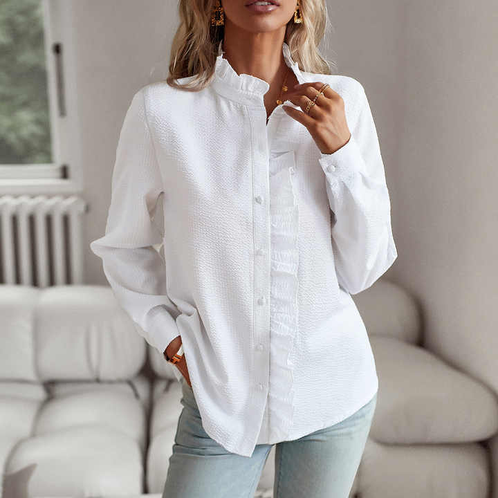 Laila - Blusa de manga larga con volantes