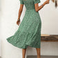 Florine | Midi-jurk met bloemenprint en rucherand