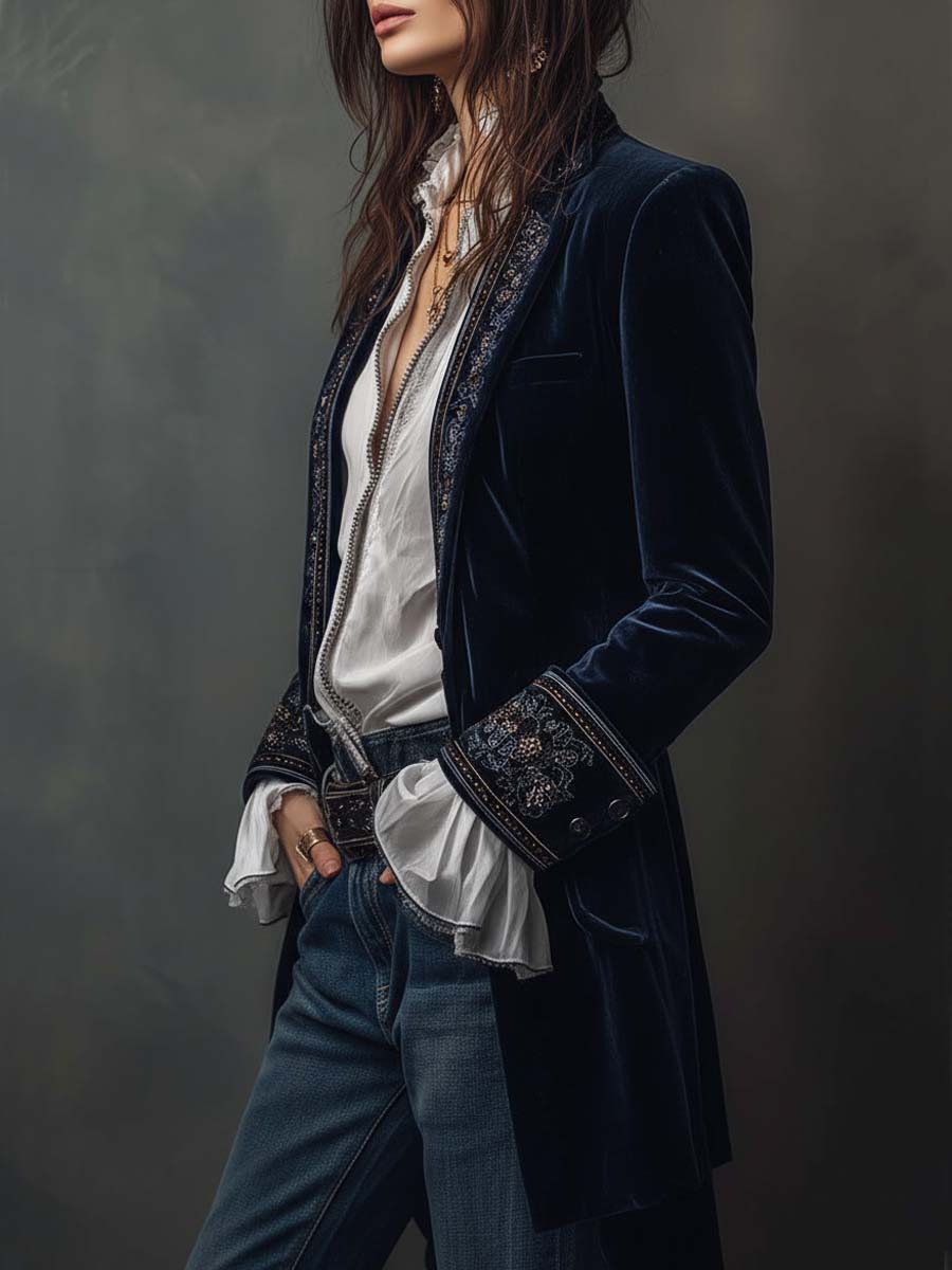 Beatrice | Embroidered Long Jacket