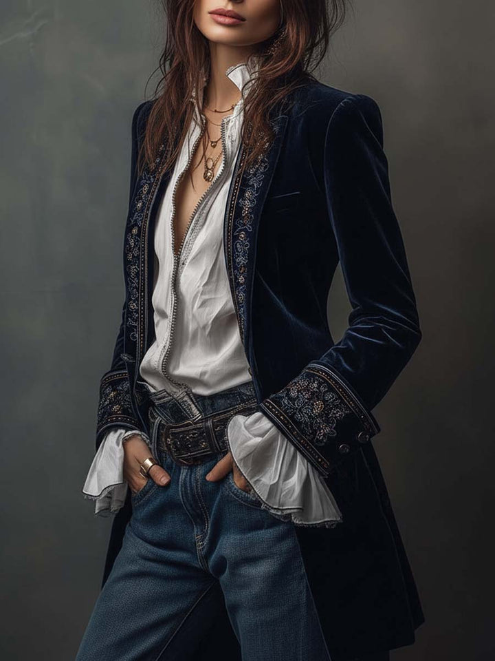 Beatrice | Embroidered Long Jacket
