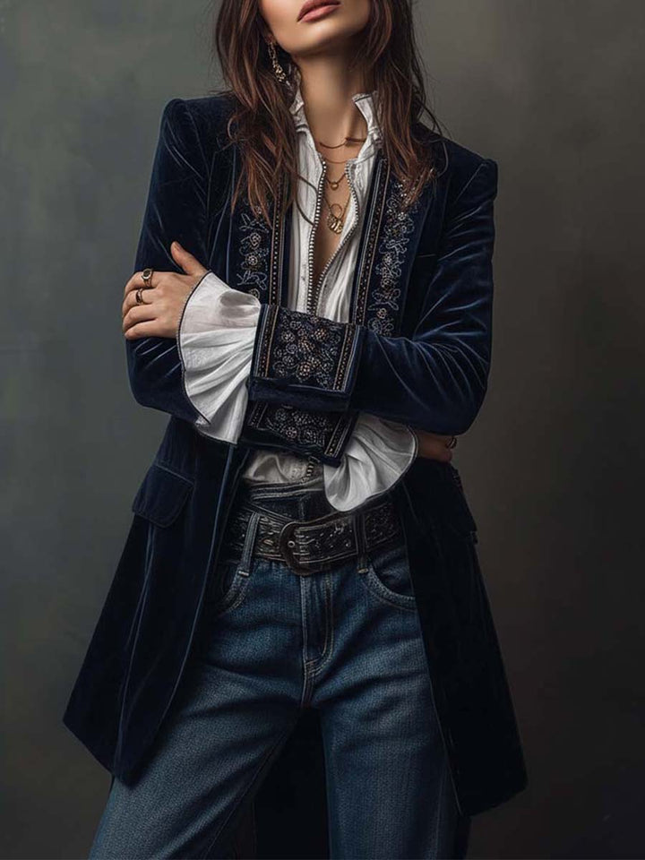 Beatrice | Embroidered Long Jacket