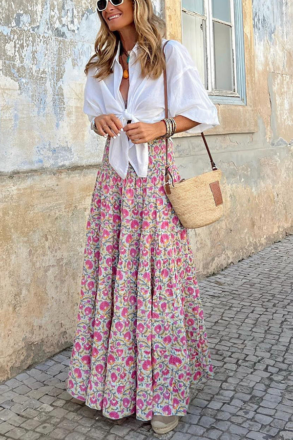Bloemenprint Maxi Rok