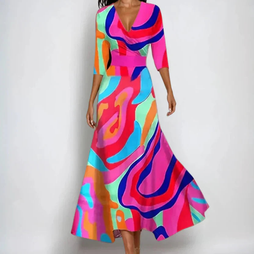 Elena | Wrap Style Midi Dress