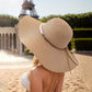 Vrouwen Strohoed met Brede Rand en Parelaccenten - Natuurlijk Beige Zonnehoed voor Strand, Reizen & Buitenactiviteiten, Ademend Lichtgewicht Ontwerp