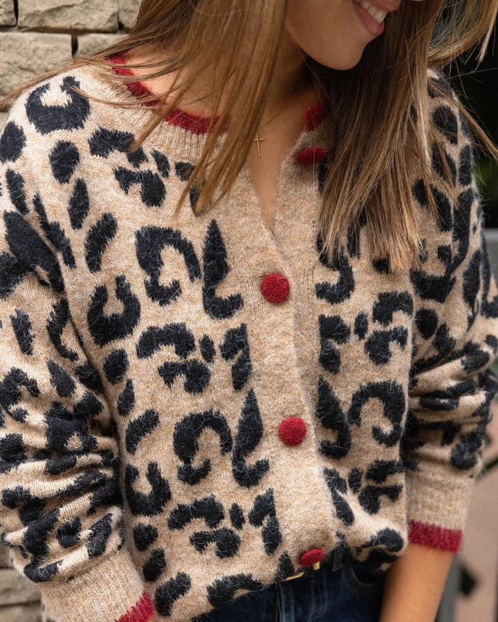 Noa | Brown Leopard Print Cardigan