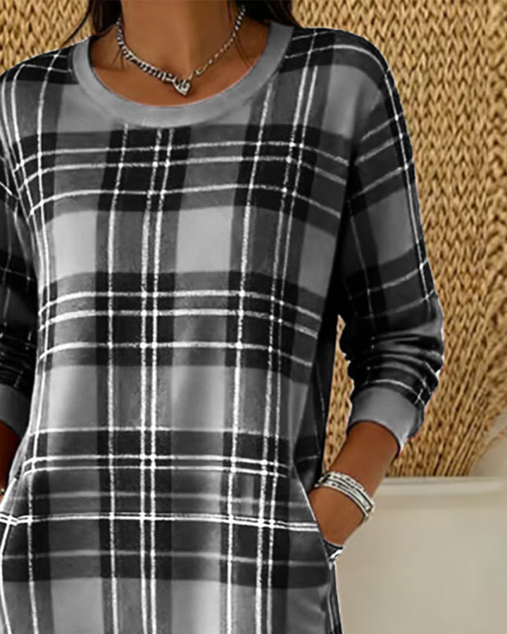 Maribel | Checkered Cotton Shift Dress
