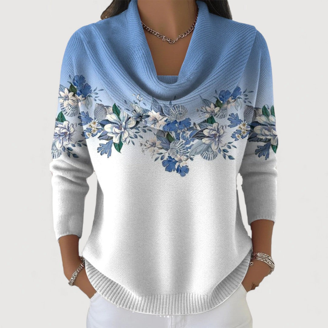 Moira | Floral Cowl Knit Jumper