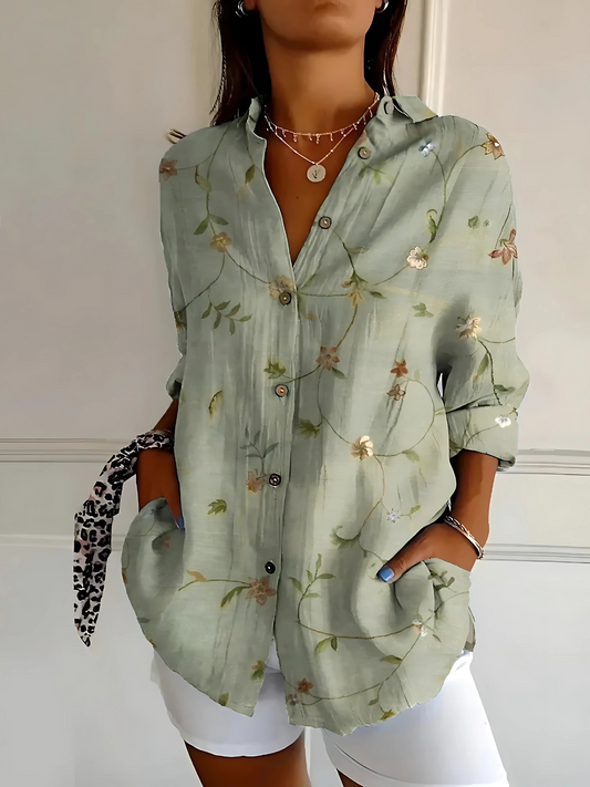 Anneline | Katoenen blouse met levendig bloemenmotief