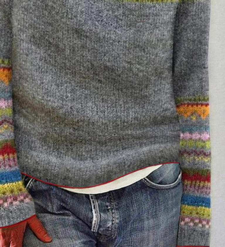 Clara | Grey V-Neck Sweater