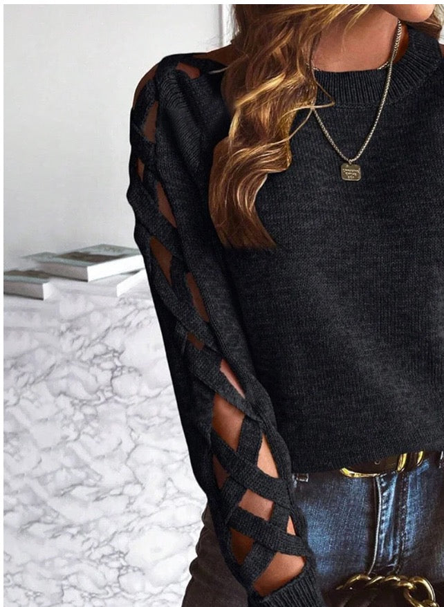 Aria | Black Long Sleeve Sweater