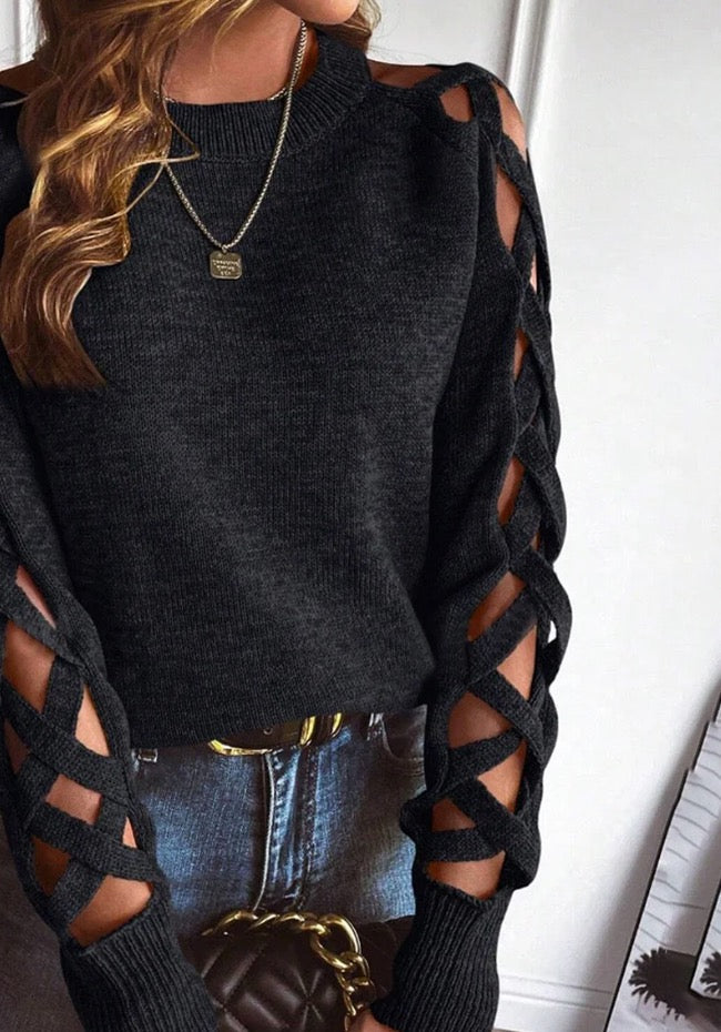 Aria | Black Long Sleeve Sweater