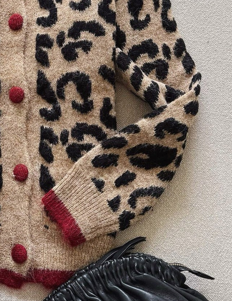 Noa | Brown Leopard Print Cardigan