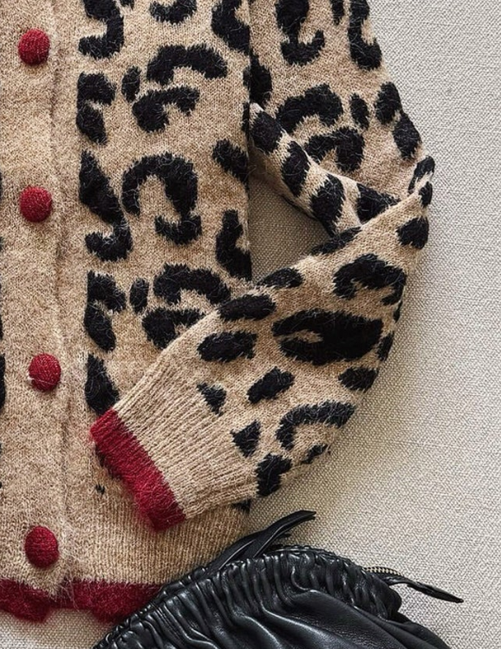 Noa | Brown Leopard Print Cardigan