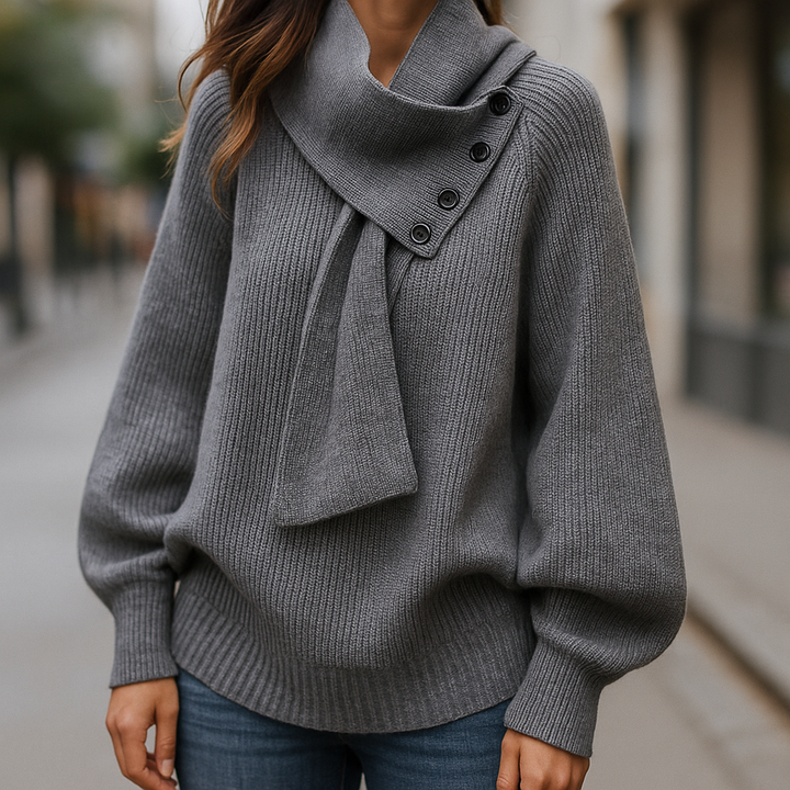 Noelle | Scarf-Neck Knit Sweater