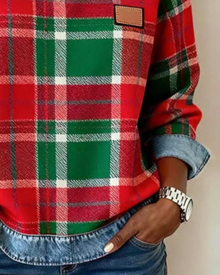 Danica | Denim Patchwork Pullover with Playful Contrast Detail