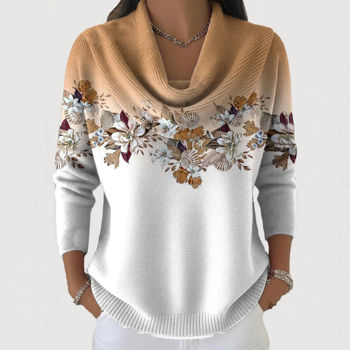 Moira | Floral Cowl Knit Jumper