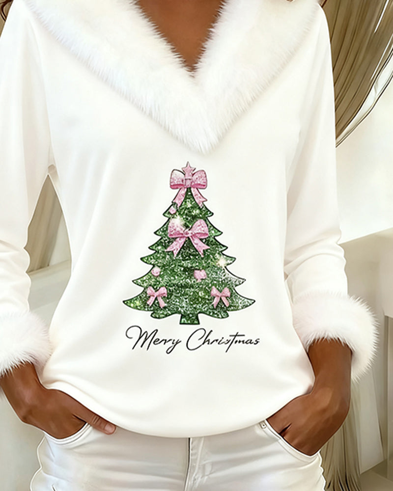 Sabrina | Festive Fur Collar Top