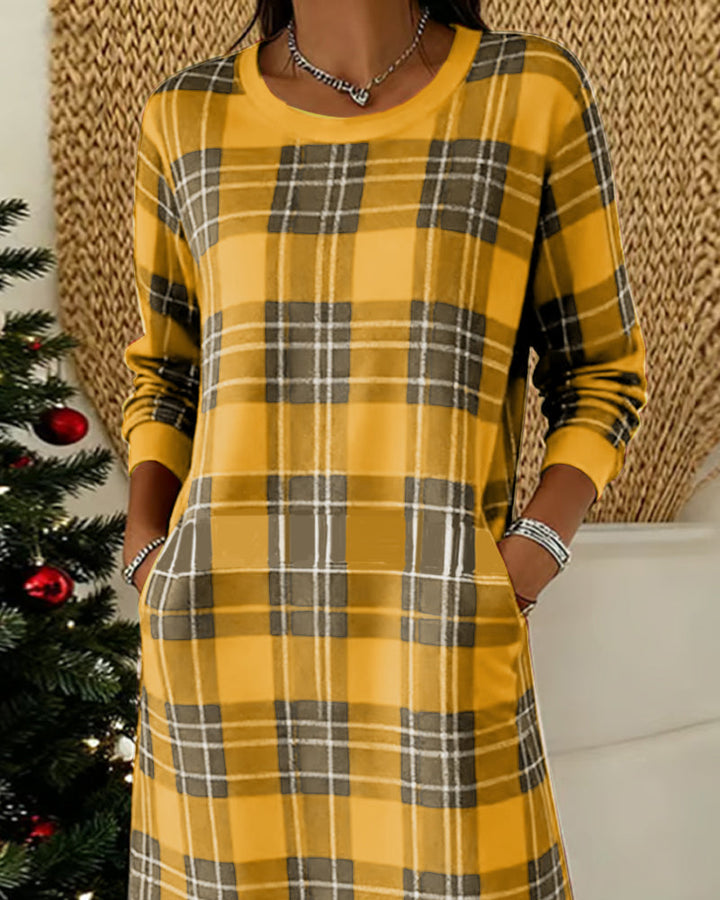 Maribel | Checkered Cotton Shift Dress