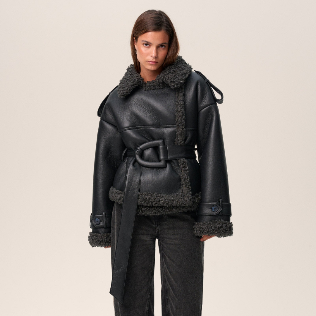 Isabelle | Belted Faux Fur Lined Coat