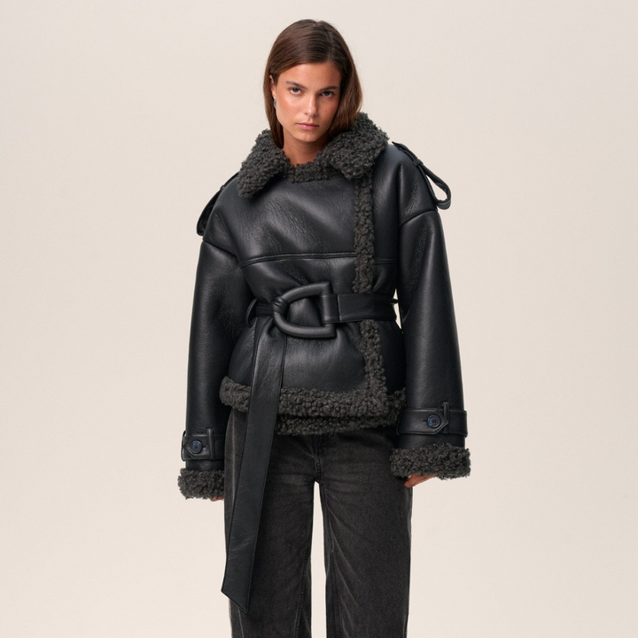 Isabelle | Belted Faux Fur Lined Coat